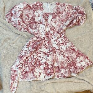 Petersyn Red and White Floral Mini Dress